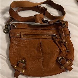 Fossil Brown Leather Crossbody Bag
